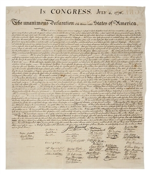Peter Force 1848 Copy Of the Declaration of Independence (University Archives LOA)